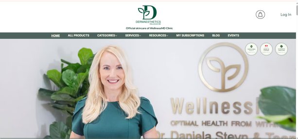 MD Dermaesthetics website homepage