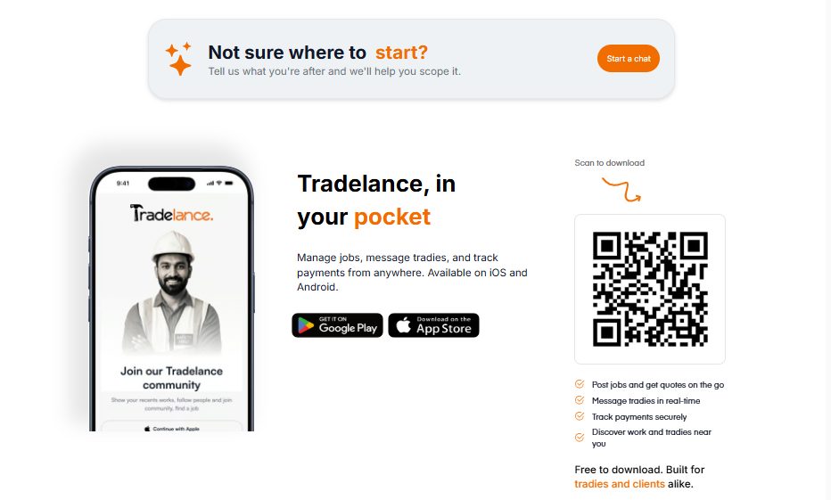 Trades Marketplace Platform web dashboard